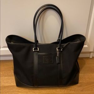 Coach black travel duffle bag